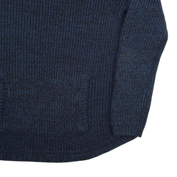 Style & Co Sweater Womens Medium Blue Cowl Neck Button Kangaroo Pocket Pullover - Picture 6 of 13